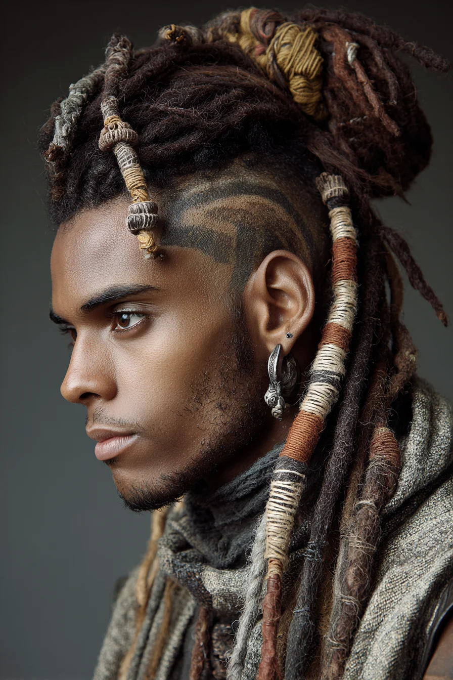 Textured Wrapped Dreadlocks with Sculpted Undercut — Mens Dread Style