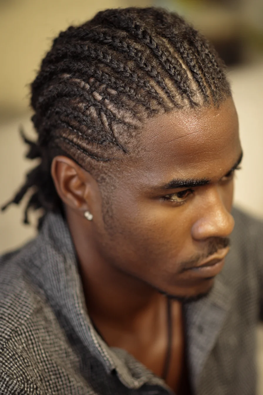 Tight Cornrows with Low Taper — Mens Braided Hairstyle
