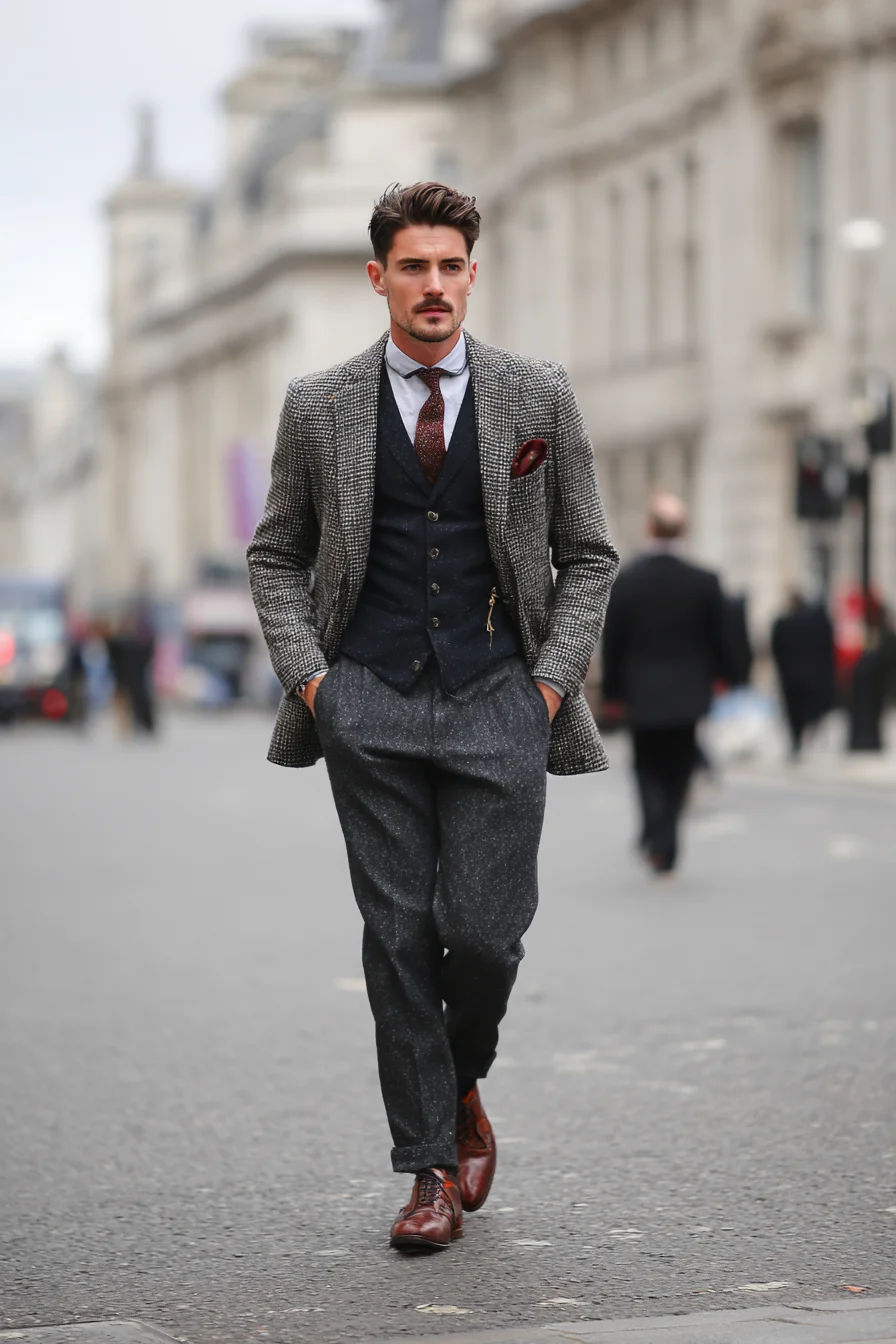 Tweed Blazer and Waistcoat Combo — Modern Smart-Casual Tailoring for Men