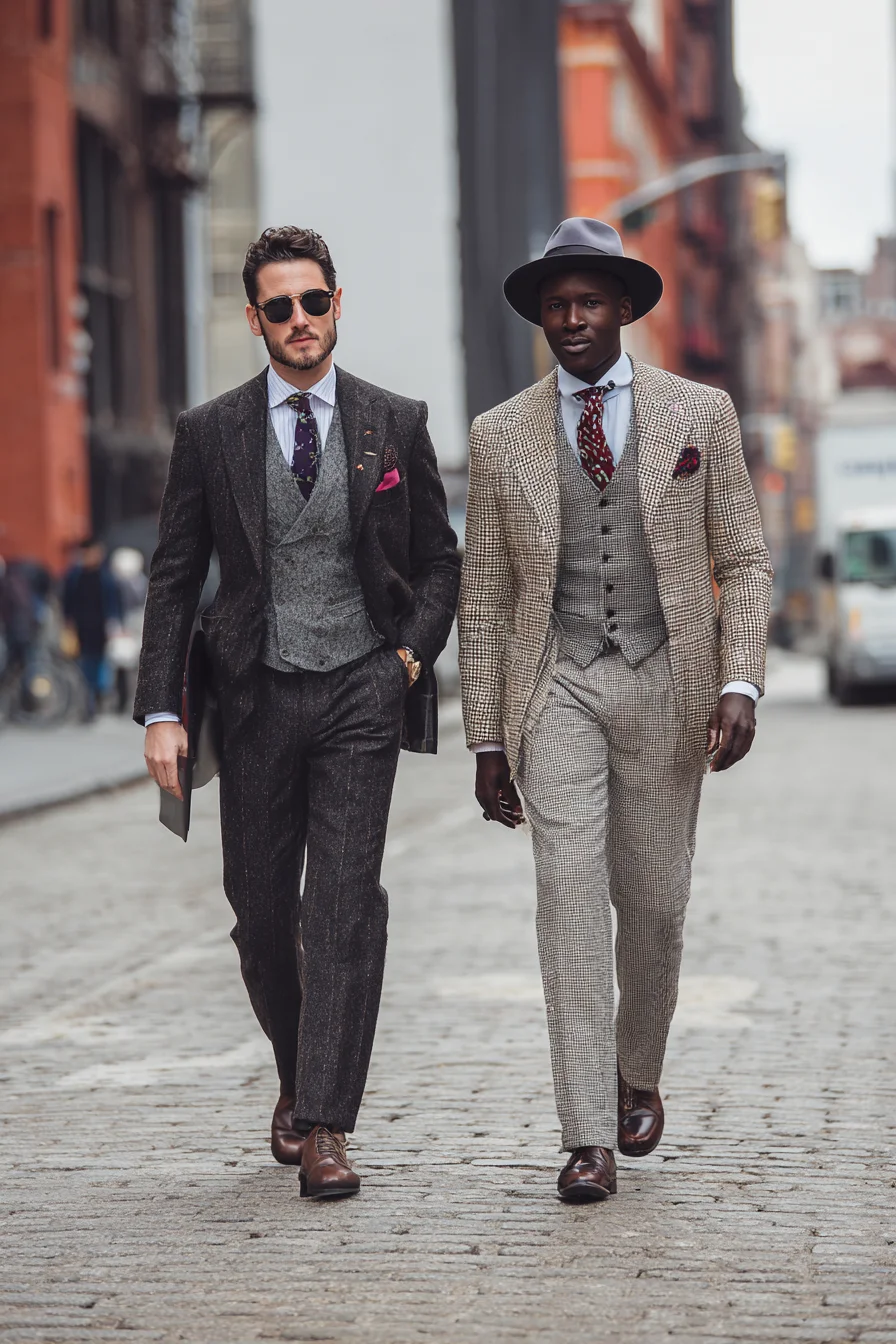Tweed Three-Piece Styling — Modern Men’s Tailoring for Smart Casual and Business