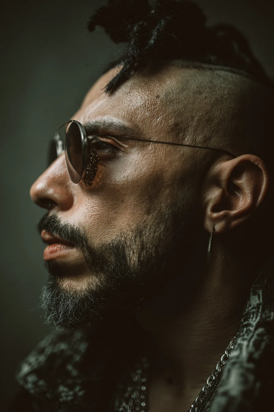 Undercut Top Knot with Hard Part — Mens Modern Fade Hairstyle